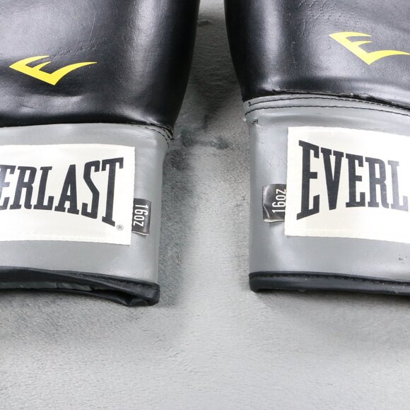 Everlast Advanced Pro Style Training Boxing Gloves 16oz + Hand Wraps Black/Grey - Picture 2 of 13